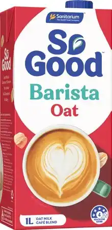IGA Sanitarium So Good Barista Oat or Almond Long Life Milk 1 Litre offer