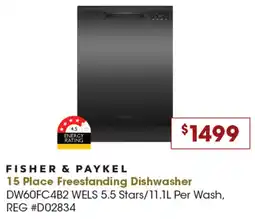 Designer Appliances FISHER & PAYKEL 15 Place Freestanding Dishwasher offer