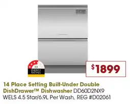 Designer Appliances 14 Place Setting Built-Under Double DishDrawer Dishwasher offer