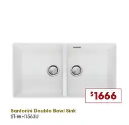 Designer Appliances Santorini Double Bowl Sink offer