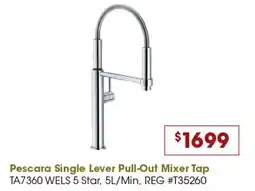 Designer Appliances Pescara Single Lever Pull Out Mixer Tap offer