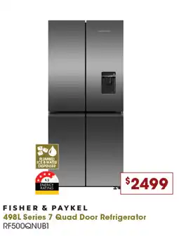 Designer Appliances 498L Series 7 Quad Door Refrigerator offer