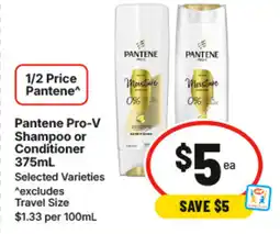 IGA Pantene Pro V Shampoo or Conditioner offer