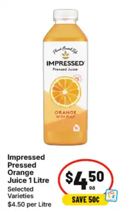 IGA Impressed Pressed Orange Juice offer