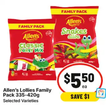 IGA Allen's Lollies Family Pack offer