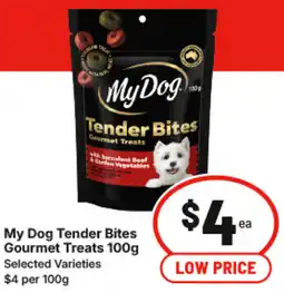 IGA My Dog Tender Bites Gourmet Treats offer