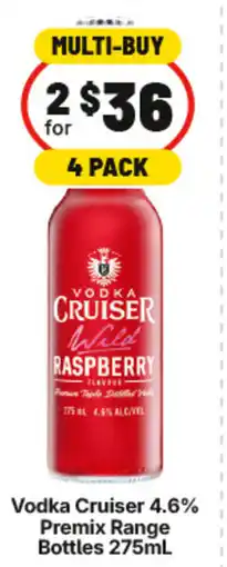 IGA Vodka Cruiser 4.6% Premix Range Bottles offer