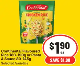 IGA Continental Flavoured Rice or Pasta & Sauce offer