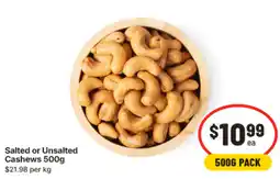 IGA Salted or Unsalted Cashews offer
