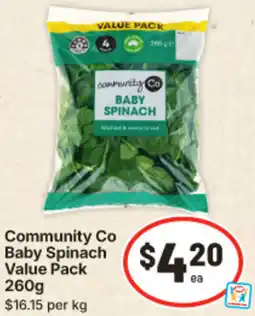 IGA Community co baby spinach value pack offer