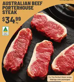 IGA Australian beef porterhouse steak offer