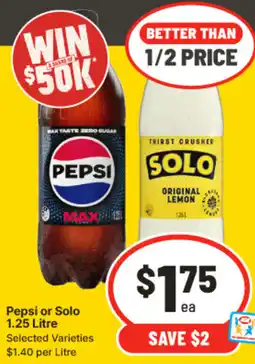 IGA Pepsi or Solo offer