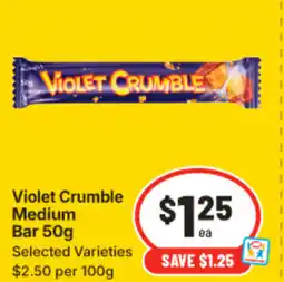 IGA Violet Crumble Medium Bar offer