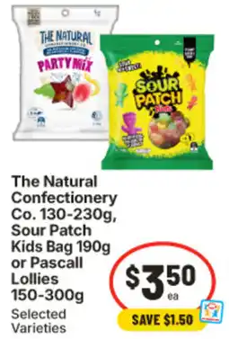 IGA The natural confectionery co sour patch kids bag or pascall lollies offer