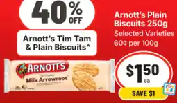 IGA Arnotts Plain Biscuits offer