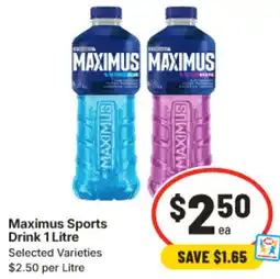 IGA Maximus Sports Drink offer