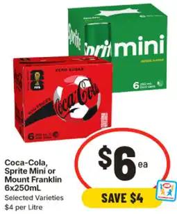 IGA Coca Cola Sprite Mini or Mount Franklin offer
