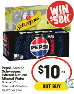 IGA Pepsi Solo or Schweppes Infused Natural Mineral Water offer