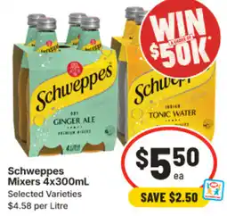 IGA Schweppes Mixers offer