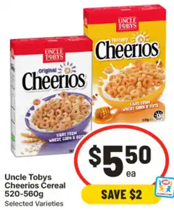 IGA Uncle Tobys Cheerios Cereal offer