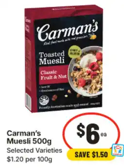 IGA Carmans Muesli offer