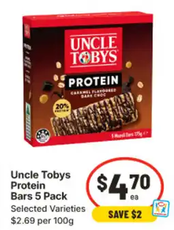IGA Uncle Tobys Protein Bars offer