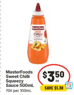 IGA MasterFoods Sweet Chilli Squeezy Sauce offer