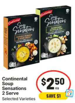 IGA Continental Soup Sensations 2 Serve offer