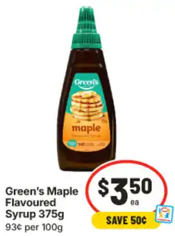 IGA Greens Maple Flavoured Syrup offer