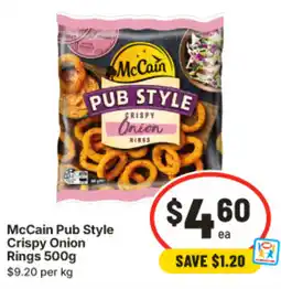 IGA McCain Pub Style Crispy Onion Rings offer