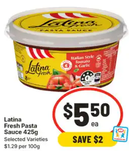 IGA Latina Fresh Pasta Sauce offer