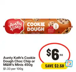 IGA Aunty kaths cookie dough choc chip or m&ms minis offer