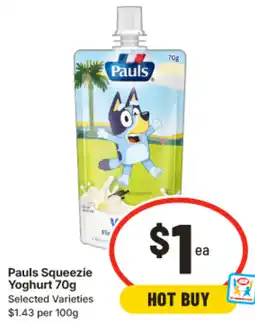 IGA Pauls Squeezie Yoghurt offer