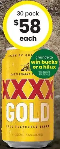 The Bottle O XXXX Gold Block Cans offer