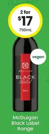 The Bottle O McGuigan Black Label Range offer