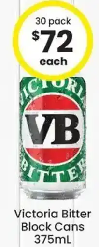 The Bottle O Victoria Bitter Block Cans offer