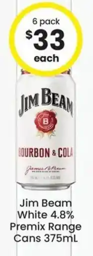 The Bottle O Jim Beam White 4.8% Premix Range Cans offer