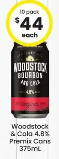 The Bottle O Woodstock & Cola 4.8% Premix Cans offer