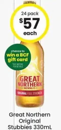The Bottle O Great Northern Original Stubbies offer