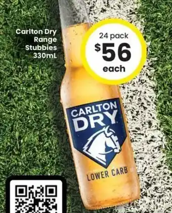 The Bottle O Carlton Dry Range Stubbies offer