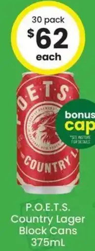 The Bottle O P.O.E.T.S. Country Lager Block Cans offer