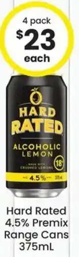 The Bottle O Hard Rated 4.5% Premix Range Cans offer