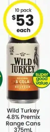 The Bottle O Wild Turkey 4.8% Premix Range Cans offer