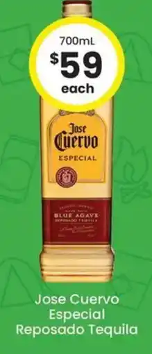 The Bottle O Jose Cuervo Especial Reposado Tequila offer