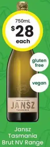 The Bottle O Jansz Tasmania Brut NV Range offer