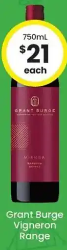 The Bottle O Grant Burge Vigneron Range offer