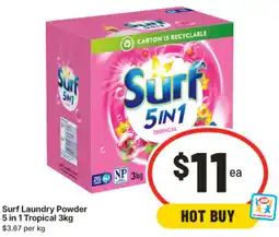 IGA Surf Laundry Powder 5 in 1 Tropical offer
