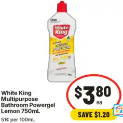 IGA White King Multipurpose Bathroom Powergel Lemon offer