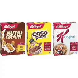 Woolworths Kellogg’s Nutri Grain 470g, Coco Pops 535g or Special K 500g offer