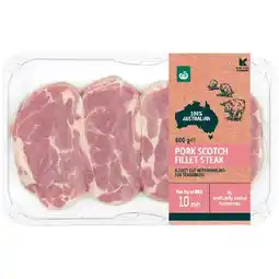 Woolworths Australian Pork Scotch Fillet Steak offer